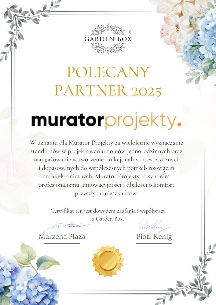 Certyfikat Murator Projekty Polecany Partner 2025