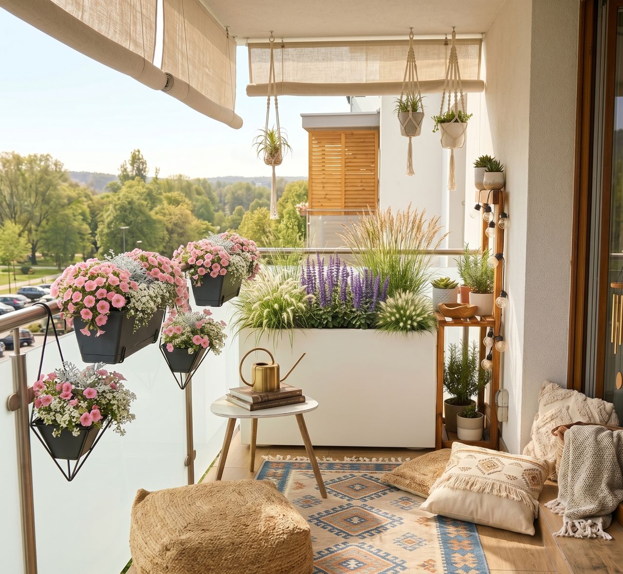 Balkon Garden Box w stylu boho