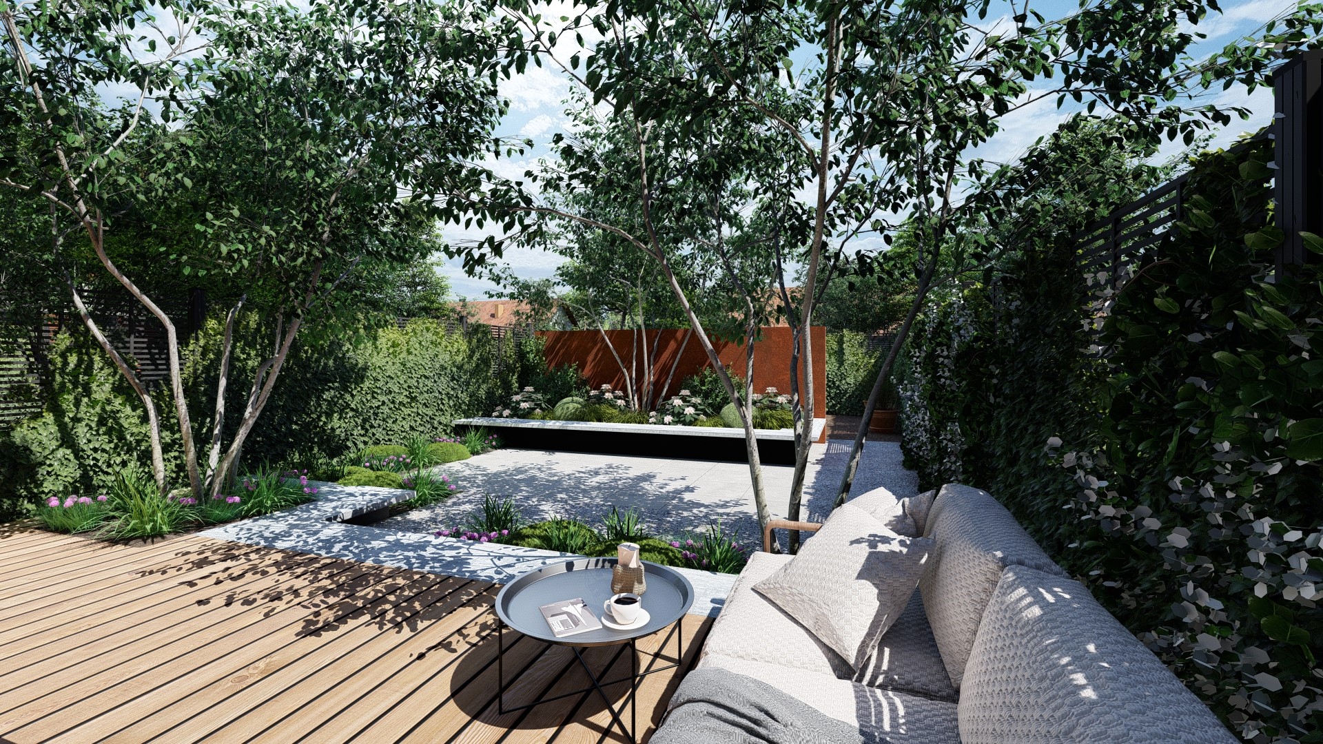 Gotowy projekt ogrodu Garden Box z Płytą gressową Polbruk Cerro
